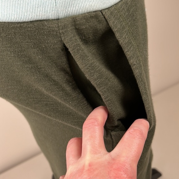 Title Nine Colorblock dress with drop drawstring waist French terry olive & mint - Picture 7 of 10